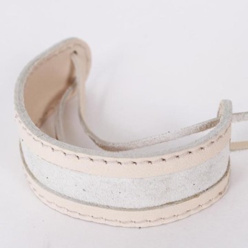 PULSERA CUERO IBIZA BLANCA...