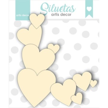 CHIPBOARD CORAZONES  12X14 CM