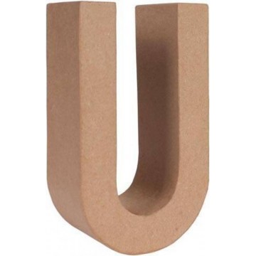 LETRA PAPEL MACHE 25X6CM. "U"